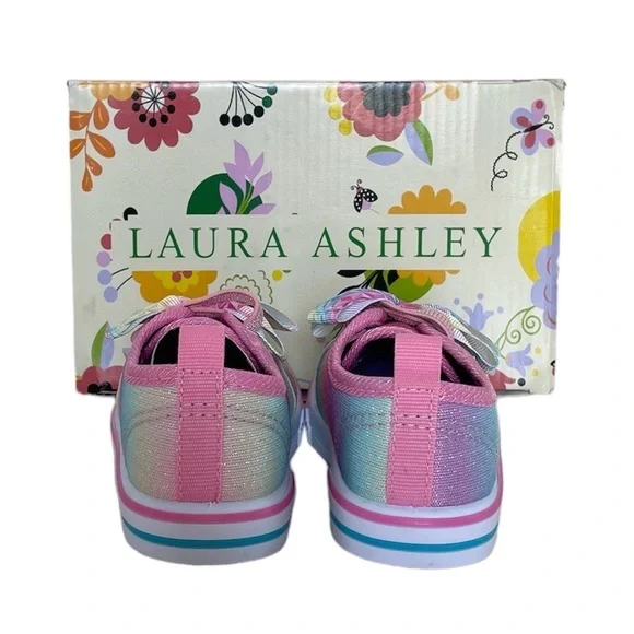 Laura Ashley Toddler Baby Girl Pink Sparkly Rainbow Slip-on Sneaker size 5 - Picture 3 of 12